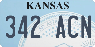 KS license plate 342ACN