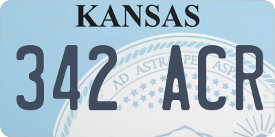 KS license plate 342ACR