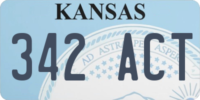 KS license plate 342ACT