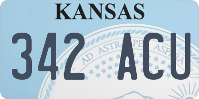 KS license plate 342ACU