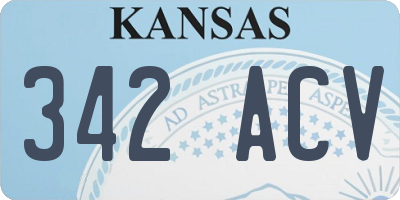 KS license plate 342ACV