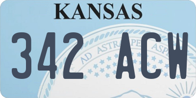 KS license plate 342ACW