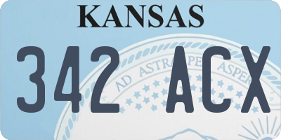 KS license plate 342ACX