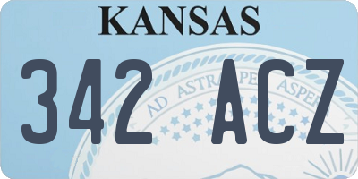KS license plate 342ACZ