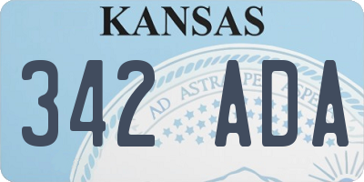 KS license plate 342ADA