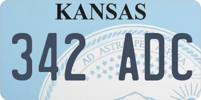 KS license plate 342ADC