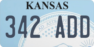 KS license plate 342ADD