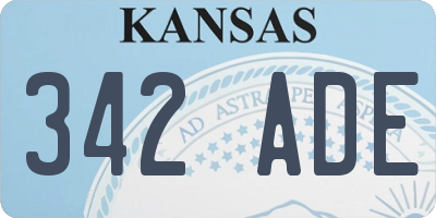 KS license plate 342ADE