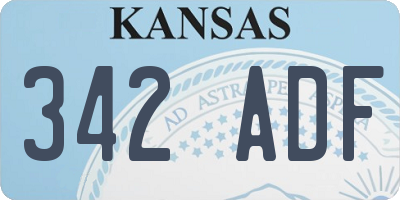 KS license plate 342ADF