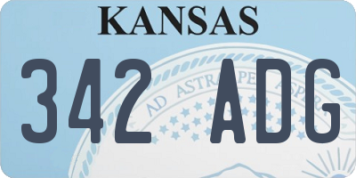 KS license plate 342ADG