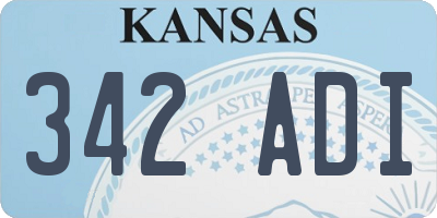 KS license plate 342ADI