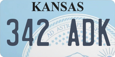 KS license plate 342ADK