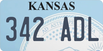 KS license plate 342ADL