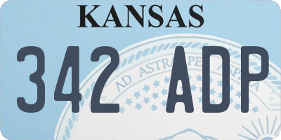 KS license plate 342ADP