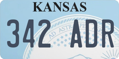 KS license plate 342ADR