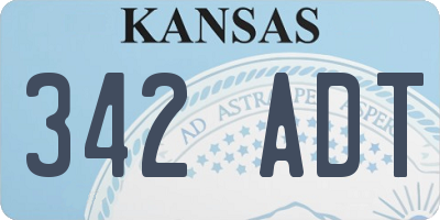 KS license plate 342ADT