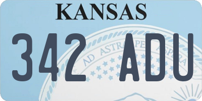 KS license plate 342ADU