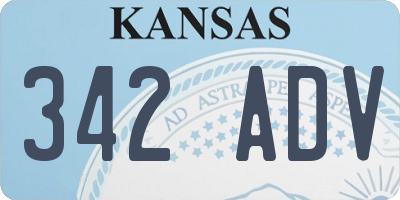 KS license plate 342ADV