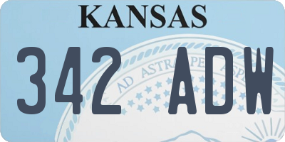 KS license plate 342ADW