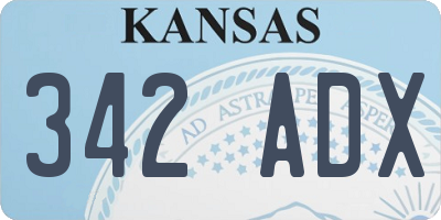 KS license plate 342ADX