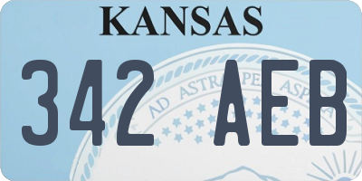 KS license plate 342AEB