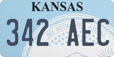 KS license plate 342AEC