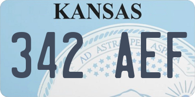 KS license plate 342AEF