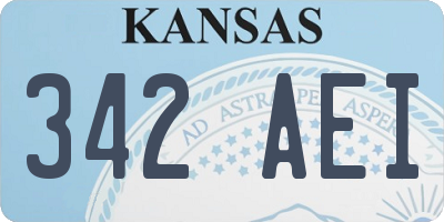 KS license plate 342AEI