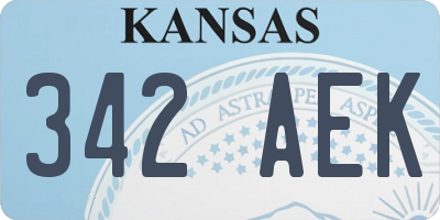 KS license plate 342AEK