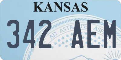 KS license plate 342AEM