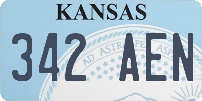 KS license plate 342AEN