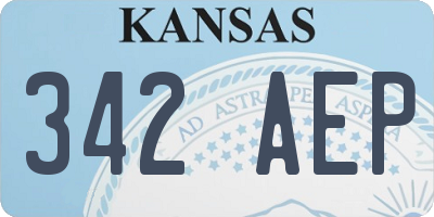 KS license plate 342AEP