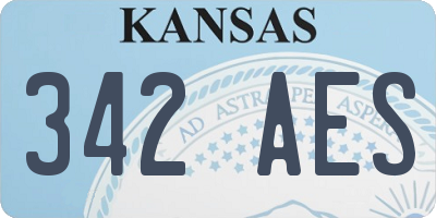 KS license plate 342AES