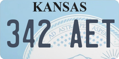 KS license plate 342AET