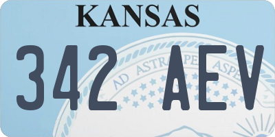 KS license plate 342AEV