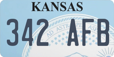 KS license plate 342AFB
