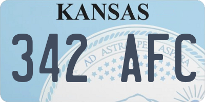 KS license plate 342AFC