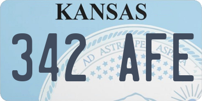 KS license plate 342AFE