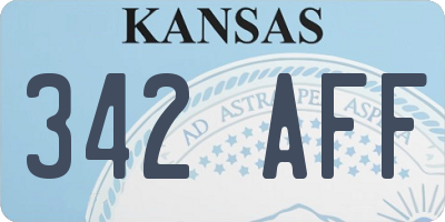 KS license plate 342AFF