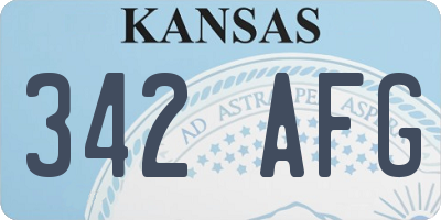KS license plate 342AFG