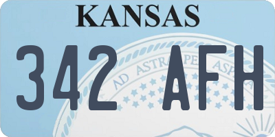 KS license plate 342AFH