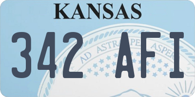 KS license plate 342AFI