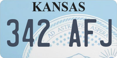 KS license plate 342AFJ