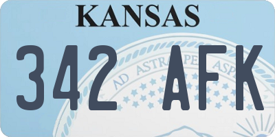 KS license plate 342AFK