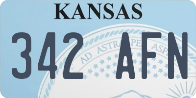 KS license plate 342AFN