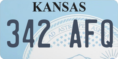 KS license plate 342AFQ