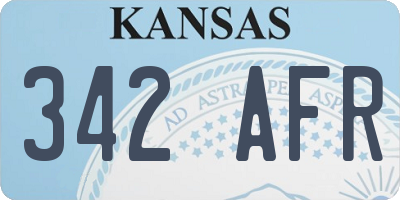 KS license plate 342AFR