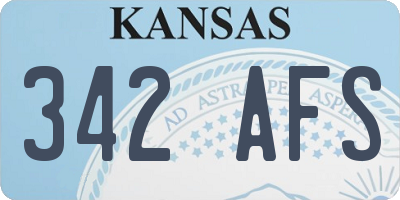 KS license plate 342AFS