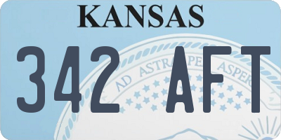 KS license plate 342AFT