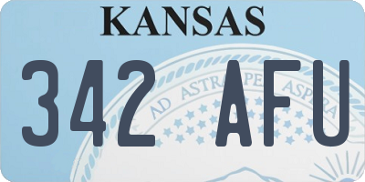 KS license plate 342AFU